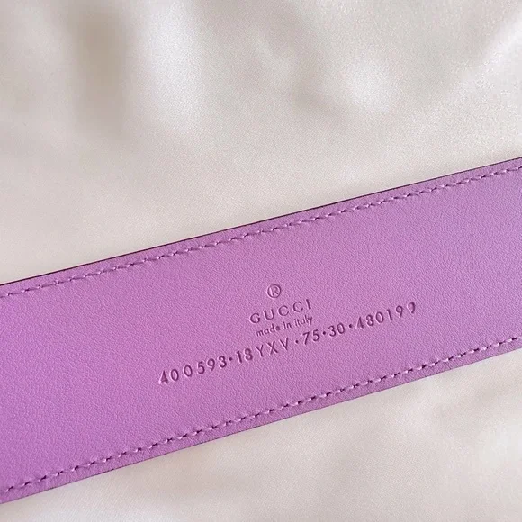❌❌SOLD❌❌BNWT Women’s Gucci GG Marmont Wide Belt Purple - Picture 2 of 3